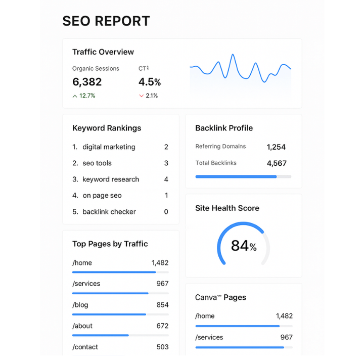 SEO campaign results showing 75 percent increase in traffic