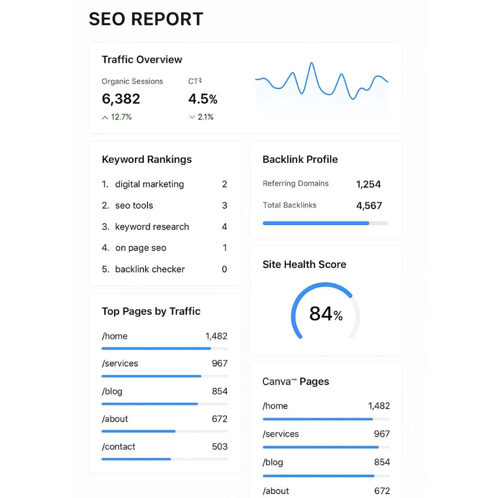 SEO campaign results showing 75 percent increase in traffic